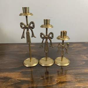 Bel ensemble élégant de 3 bougeoirs noir mat Nouveau design Bougeoir de décoration intérieure le plus vendu - Product Image 3