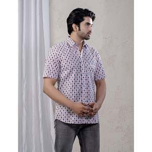 Camisas Casuales de Manga Corta Estampadas 100% Algodón para Hombre, Tela Popelina Transpirable, Talla XL - Product Image 4