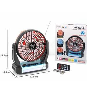 Ventola di raffreddamento da tavolo altoparlante Bluetooth con carica solare, luce LED, Radio FM, Multi funzione per dispositivo universale - Product Image 6