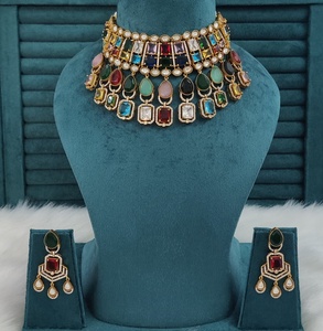 High Quality Polki Necklace Set Indian Traditional Jewelry Ideal For Weddings,Party Wear Luxury Necklace With <b>Beautiful</b> <b>Earrings</b> - Product Image 5