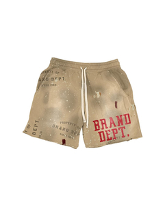 Haute qualité personnalisé sans manches ensemble court 100% coton grande taille sérigraphié bord brut en détresse acide lavé hommes soleil fondu ensemble - Product Image 3