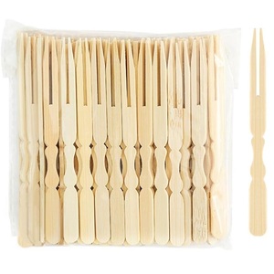 Palillos de Bambú Planos Naturales y Elegantes, de Grado Alimenticio, Palillos de Bambú de 90 mm con Dos Puntas para Fruta, Venta al por Mayor - Product Image 1