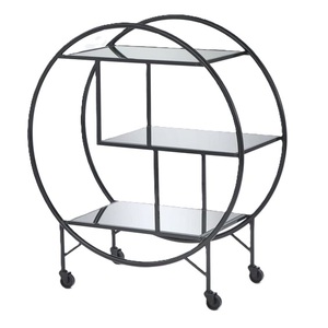 Wholesale Price <b>Furniture</b> Rectangle Shape Beverage Bar Cart Matt Black Villa Decorative Wine Champagne Trolley - Product Image 1