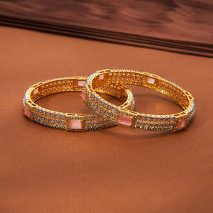 ดีไซน์ชุบสองสีกำไลแฟชั่นคลาสสิก CZ - Product Image 1