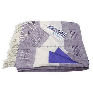 ผ้าขนหนูเทอร์รี่ Fouta ทำมือส่วนบุคคลผ้าฝ้ายแท้ผ้าขนหนูชายหาดตุรกีสำหรับผู้ใหญ่จากผู้จำหน่ายอินเดีย - Product Image 1