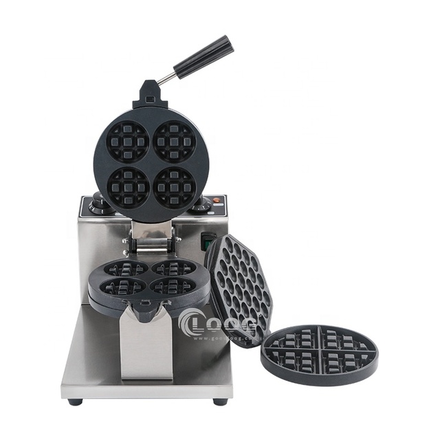 4-Slice Mini Belgian Waffle Maker Hotel Kitchen Equipment Detachable Nonstick Waffle Plates Electric Mini Waffle Maker for Cars