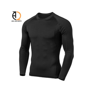 T-shirt de compression sportive pour homme Rash Guard, tissu extensible à séchage rapide, vêtements d'entraînement MMA BJJ, logo personnalisé, vente en gros - Product Image 3