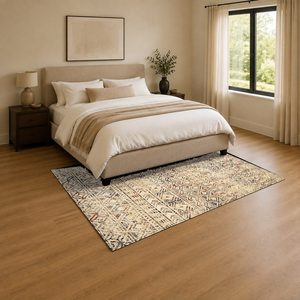 <b>RUGS</b> DEPOT LXDP-0735 Wholesale Beige Brown Modern Vintage Digital Printed Machine Washable Chenille Area <b>Rug</b> <b>Non</b> <b>Slip</b> - Product Image 3