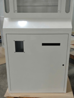 Cabinet intégré de kiosque d'interaction publique d'ouvertures de façade avec la fabrication cachée de tôle de boîte de gestion de câblage