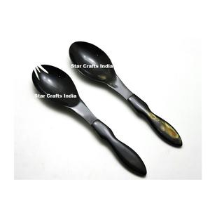 Meilleur prix, best-seller : Ensemble de cuillères à salade en corne, style américain, passe au lave-vaisselle - Product Image 1