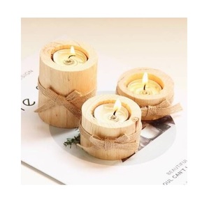 Porte-bougie en bois poli et métal, écologique, améliorant la décoration intérieure, lumière douce de la bougie pour Noël, intérieur élégant - Product Image 5