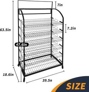 Góndola personalizada con estantes de alambre y fácil montaje para uso en supermercados - Product Image 2