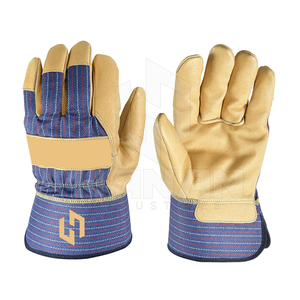 Guantes DE TRABAJO resistentes de cuero y algodón superventas Guantes de seguridad para uso industrial y de construcción de Pakistán - Product Image 6