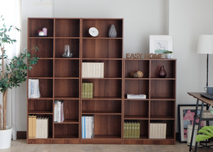 6-grid Solid-core Adjustable <b>Bookcase</b> Adopts E1 Board Walnut Color - Product Image 4