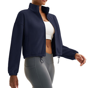 Veste athlétique zippée haut de sport respirant pour femmes vestes et manteaux conception personnalisée ajusté vêtements de yoga vestes prix de gros - Product Image 6