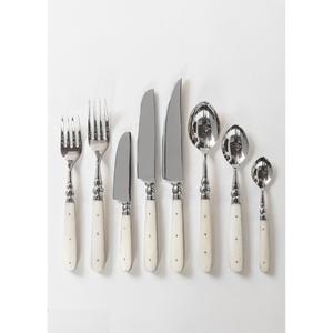 Ensemble de couverts en acier inoxydable à poignée design blanc élégant couverts modernes et élégants parfaits pour les repas à la maison et les occasions spéciales - Product Image 1