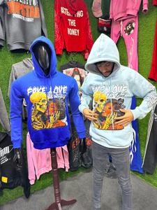 Half Zip Cotton Fleece Hoodies Winter Beaded Front <b>Back</b> or Sleeve Logo DTF Printing Low Prices by Tansy Industry - Product Image 3