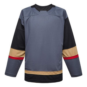 เสื้อเจอร์ซีย์ทีมฮ็อกกี้น้ำแข็งของผู้ชายเสื้อเจอร์ซีย์แขนยาวปักซับลิเมชันแนววินเทจ - Product Image 1