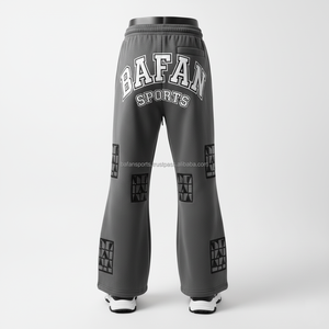 High Quality <b>Men</b> 320GSM Polyester Fleece Jogger Pant Comfortable <b>Winter</b> Wear Custom Rubber Embroidery Logo washed <b>men's</b> pants - Product Image 2