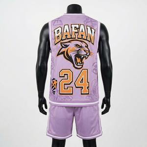 Mens Mesh Jersey Short Set 180 GSM Premium Breathable Fabric Purple <b>Athletic</b> Graphic Custom Logo short set for men's - Product Image 5