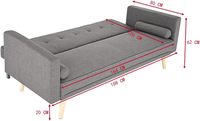 Canapé-lit moderne en lin beige de haute qualité, trois places, pliable, tissu personnalisé, modèle de marque CX2024092672, canapés pour salon
