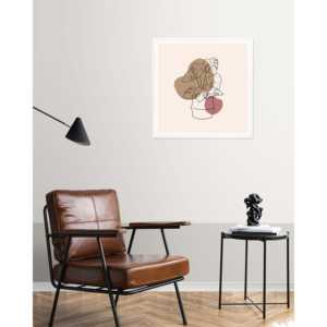 Cadre décoratif blanc pour affiche 70 x 70 cm en bois de bambou et pin naturel, personnalisable avec logo pour l'affichage de photos - Product Image 3