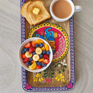 Bandeja de Servicio de Madera MDF con Recubrimiento de Esmalte, Diseño para Hoteles y Restaurantes, Utensilios de Cocina, Bandeja de Mesa de Alta Calidad - Product Image 1