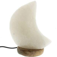 Lampe de Sel de l'Himalaya Faite à la Main, Design Lune, en Cristal de Sel Rose Naturel, Lampe de Nuit Purificateur d'Air, Prix Usine