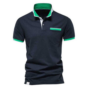 Meilleures ventes de polos modernes, élégants, décontractés, respirants, légers, en coton, tissu durable, coupe ajustée, vêtements de mode d'été pour hommes - Product Image 1