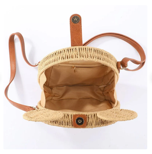 Bolso de Hombro de Paja Tejido a Mano para Mujer, Estilo Macramé y Ganchillo, Ideal para Compras - Product Image 2