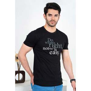 YILDIZ Men's Summer Crew Neck T-Shirt 100% Cotton Jersey Solid Design Silk Screen <b>Printing</b> Crew Neck Style Top - Product Image 3