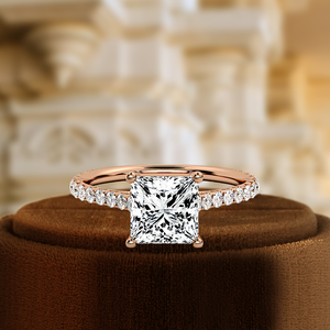 Anillo de Compromiso con Diamante Cultivado en Laboratorio, Corte Princesa, 1 Quilate, Certificado IGI, Oro Amarillo de 14k, Anillo de Boda, Anillo de Aniversario, Anillo de Promesa - Product Image 3