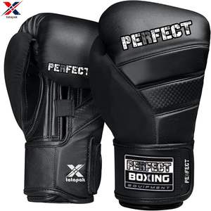 Gants de boxe professionnels en cuir avancés Logo de marque personnalisé Évacuation de l'humidité légère pour athlète Boucle de crochet réglable - Product Image 5