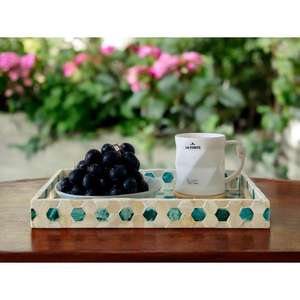 Bandeja DE SERVICIO DE cena de desayuno respetuosa con el medio ambiente-Bandejas de madera hechas a mano impresas personalizadas decorativas-para decoraciones - Product Image 5