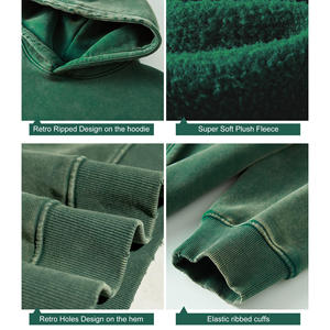 Sudadera con capucha Fabricantes Streetwear Pullover Hoody Oversized French Terry Sun Faded Acid Wash Sudaderas con capucha personalizadas Hombres mezcla de algodón - Product Image 6