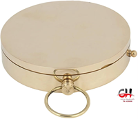Boussole magnétique plate en laiton de 3 pouces CH Antique avec impression offset, décoration de mariage, cadeau, artisanat Calvin poli