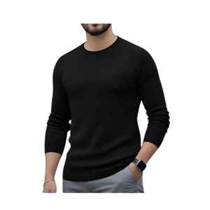 Nouveau pull en laine fine durable pour homme, écologique, polyvalent, pour l'hiver, activités de plein air, motif uni - Product Image 5