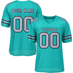 Jersey de Fútbol Americano Rosa Personalizado para Mujer, Cuello en V, Manga Corta, Nombre del Equipo Sublimado, Ropa Deportiva Transpirable de Malla - Product Image 6