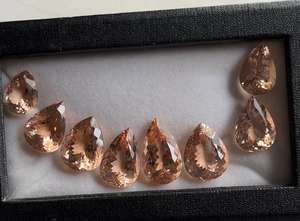 ลูกพีชธรรมชาติ Morganite เหลี่ยมเพชรพลอยตัดอัญมณี Loupe รูปแบบที่สะอาด - Product Image 2