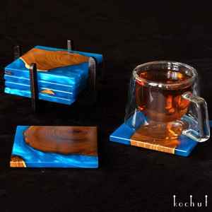Best Quality <b>Wooden</b> <b>Coasters</b> with Epoxy Resin Classic Style Drink Mats & Pads Wholesale Price - Product Image 2