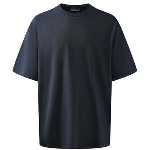 Venta caliente Unisex de alta calidad 100% algodón liso camiseta al por mayor personalizado impreso de gran tamaño suelta hombro caído camiseta - Product Image 1