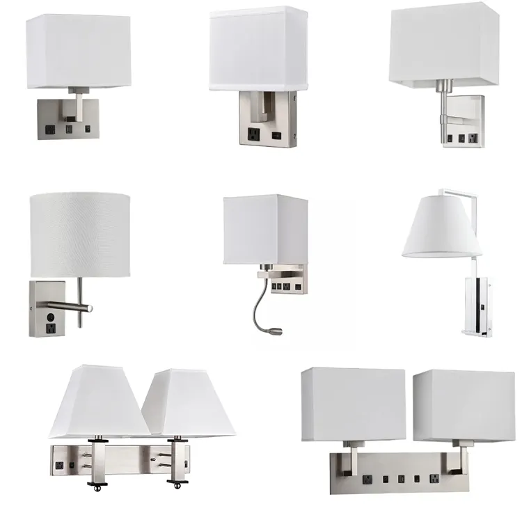 Lighting Wall Light Fixtures Headboard Sconce Lamparas De Pared Hotel Wall Lamp With Socket and Plug Cord