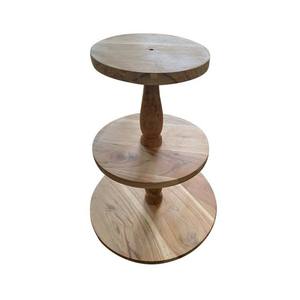 Soporte de pastel ecológico de triple lágrima de madera Natural moderno hecho a mano indio bandeja de servicio embalaje personalizado tamaño estándar hogar - Product Image 3