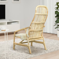 Fauteuil de détente en rotin naturel pour salon, hôtel, appartement, villa - Mobilier d'extérieur écologique au design moderne