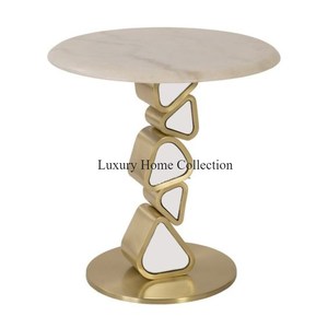 Juego de 2 mesas de centro metálicas de calidad superior, diseño diferente, aspecto atractivo, suministros hechos a mano de color negro y dorado - Product Image 3