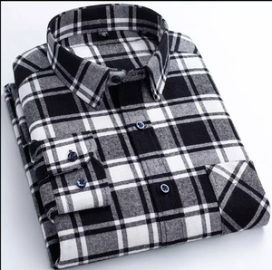 Chemises pour hommes grande taille en flanelle à manches longues avec poche simple, chaudes, confortables, chemises de travail décontractées et personnalisées - Product Image 2