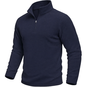 Suéter de Forro Polar Personalizado para Hombre con Cierre de Cremallera de un Cuarto, 280 GSM, con Etiqueta Tejida y Logotipo OEM - Product Image 2