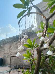 Half Moon Flower Garden Decoración del hogar Dream Capture Gota Colorido Colgante de pared Decoración de la boda Baby Shower Haldi Mehndi - Product Image 4