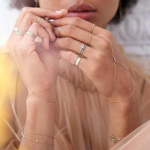 Bague exclusive en diamant rond taille brillant VVS2 E couleur cultivée en laboratoire certifié IGI personnalisé or argent fournisseur de bijoux en gros - Product Image 3