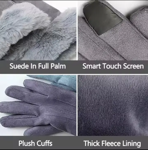 Guantes para exteriores de estilo de moda de invierno personalizados Guantes de moda de cuero cálido de dedo completo guantes de vestir para mujer - Product Image 2